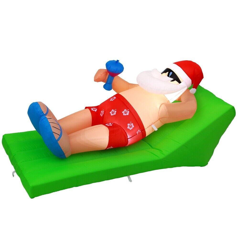 "Jingle Jollys 1.8M Inflatable LED Santa Bench - Festive Christmas Decoration for a Merry Holiday!"