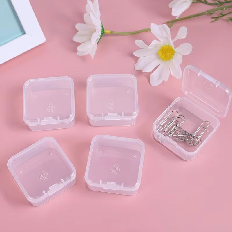 "12/6PCS Clear Mini Plastic Jewelry Storage Boxes – Portable Earring, Ring & Earplug Organizers!"