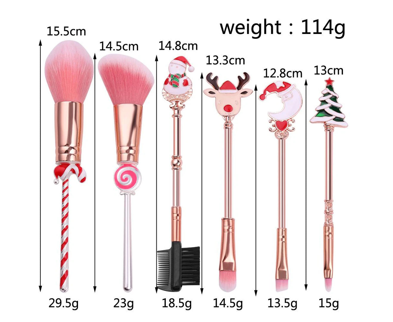 6Pcs/Set Christmas Makeup Brushes Set Stocking Fillers