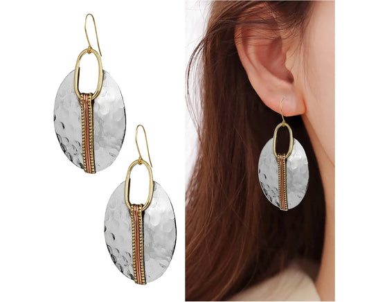 "Chic Geometric Dangle Earrings - Vintage Silver Hook Earrings for Effortless Style on Any Occasion!"