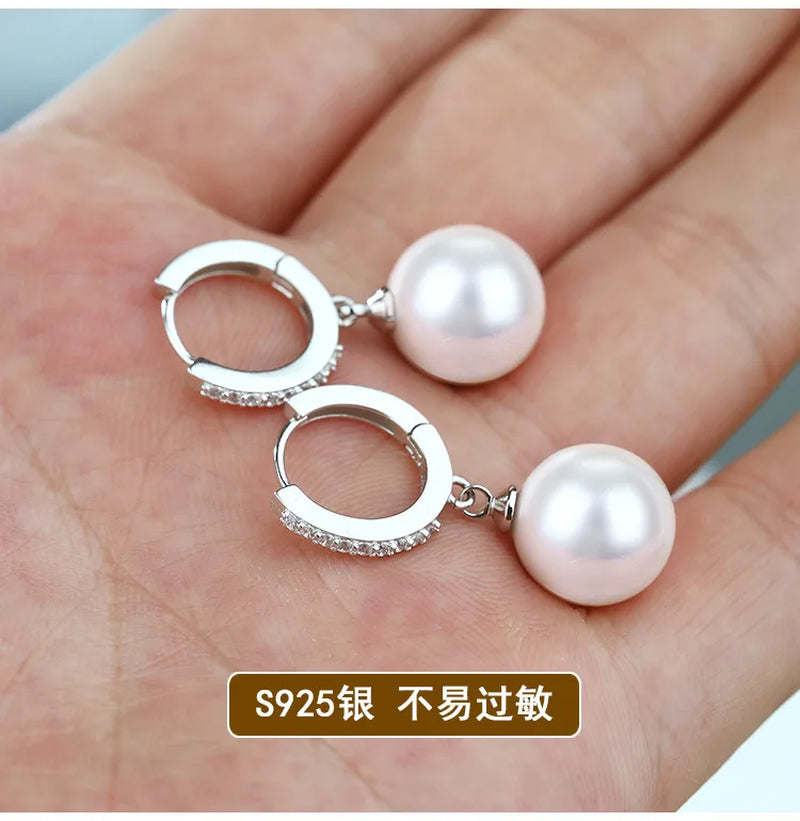 2020 Pearl Earrings Genuine Natural Freshwater Pearl 925 Sterling Silver Earrings Pearl Jewelry for Wemon Wedding Gift