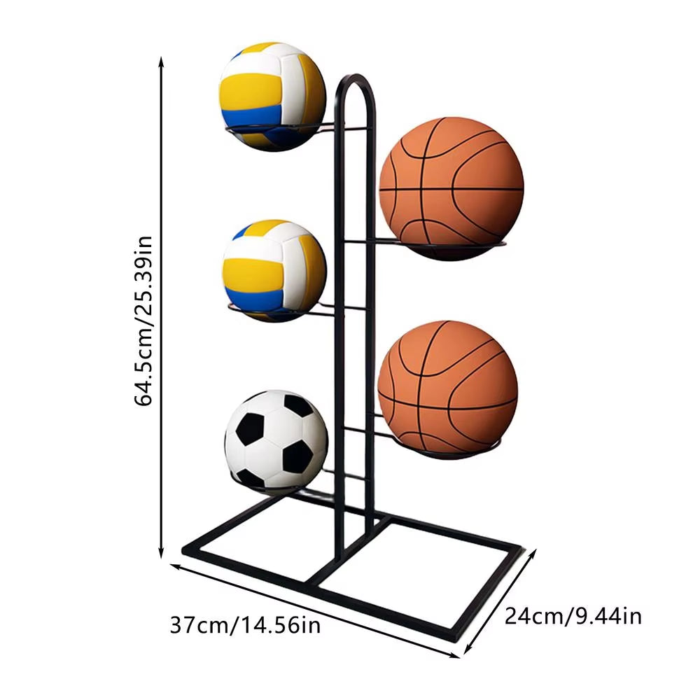 Indoor Kids Basketball Storage Rack - Versatile Ball Holder for Football, Volleyball & More! Perfect for Kindergartens!