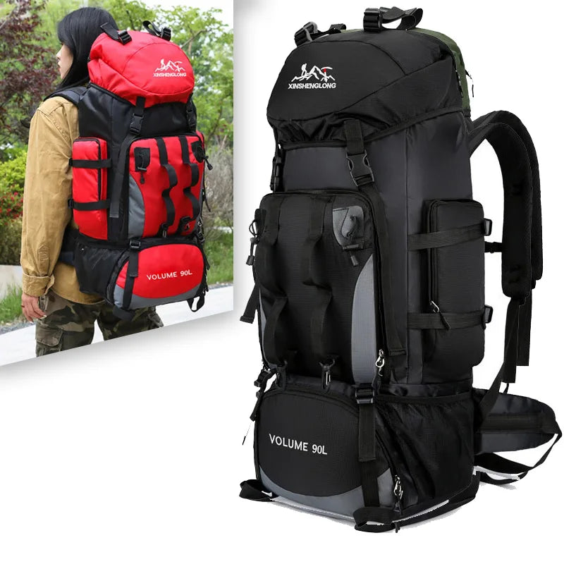 Maxi Capacity 90L Waterproof Hiking Backpack - Perfect for Camping, Trekking & Outdoor Adventures!