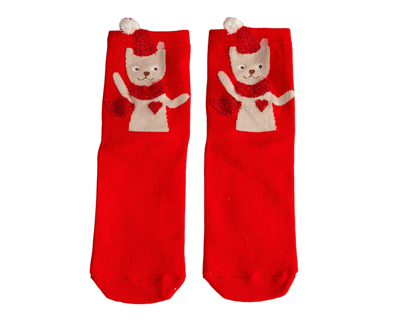 1 Pair Socks Medium Tube High Elasticity Thicken Breathable Decorative Gifts Women 3D Cartoon Xmas Stockings Ornaments Happy New Year Supplies-A One Size - A