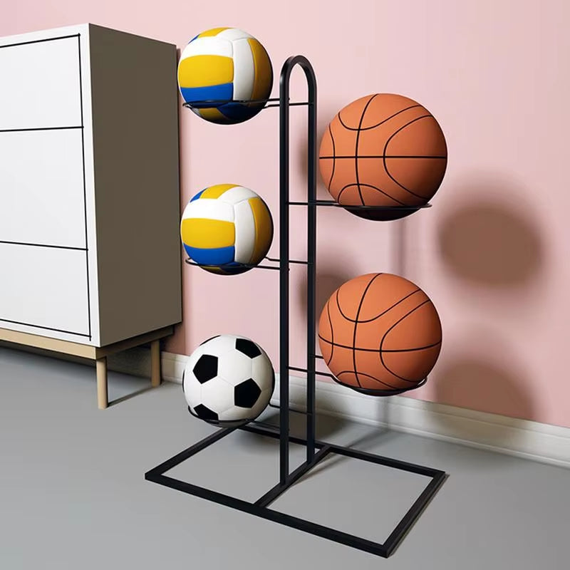 Indoor Kids Basketball Storage Rack - Versatile Ball Holder for Football, Volleyball & More! Perfect for Kindergartens!