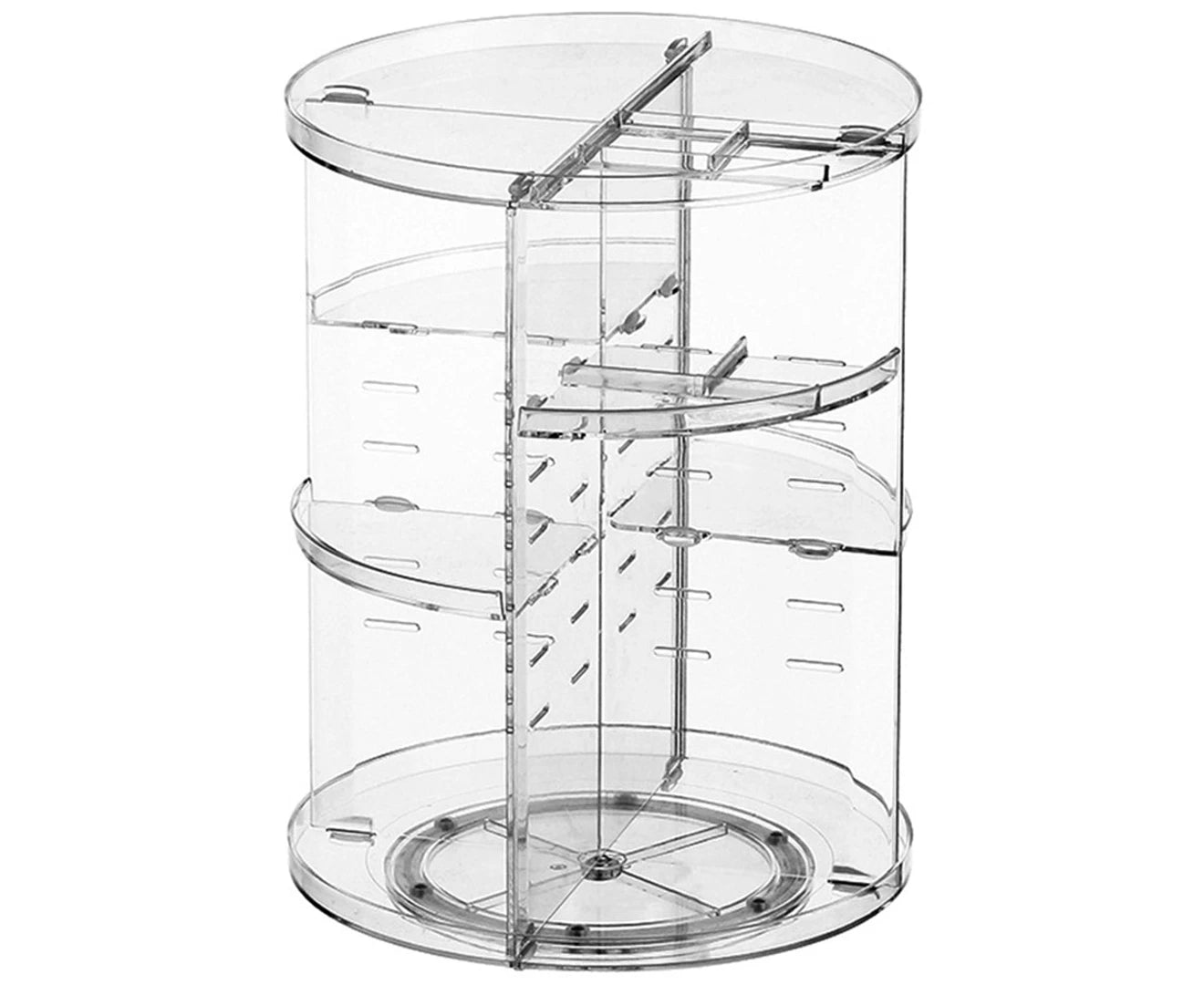 360O Makeup Organizer Rotating Clear Adjustable Cosmetic Storage