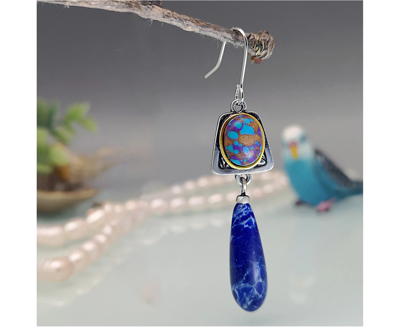 "Elegant Faux Blue Stone Hook Earrings - Lightweight All-Match Jewelry Perfect for Weddings"