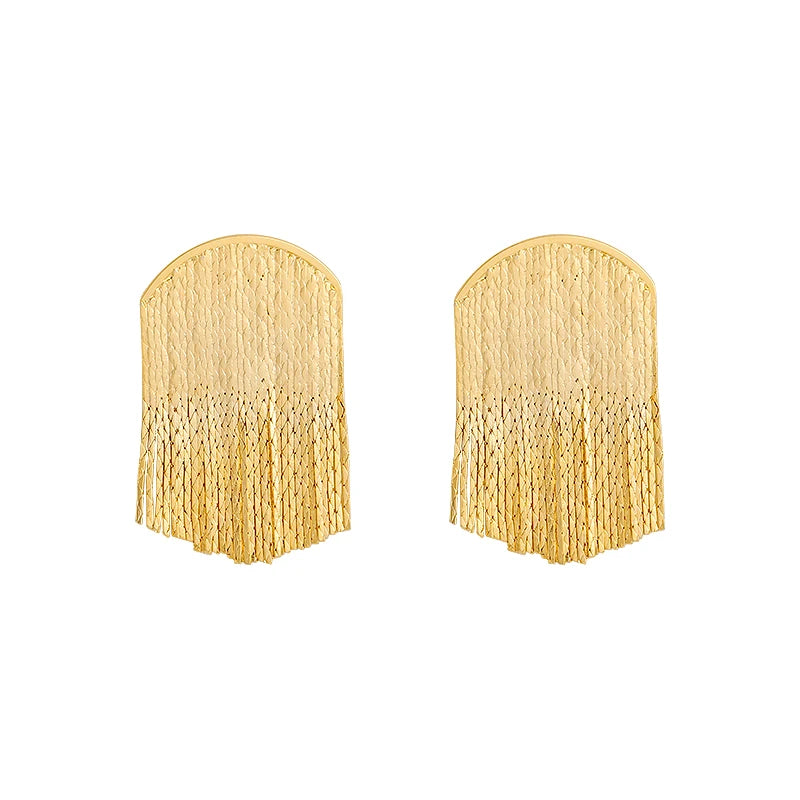 European and American Heavy Industry Metal Tassel Vintage Earrings - 2023 Women's Fashion Jewelry