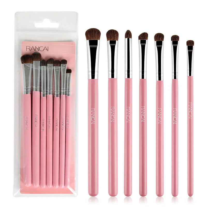 7Pcs Eyeshadow Brushes Set Natural Horse Pony Hair Cosmetics Blending Smudge Shader Makeup Brushes Beauty Cosmetics Kit