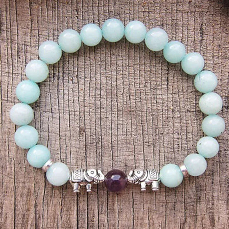 Elephant Bracelet Mala Bracelet Bead Bracelet Stone Jewelry Buddhism Bracelet Yoga Bracelet Fertility Bracelet