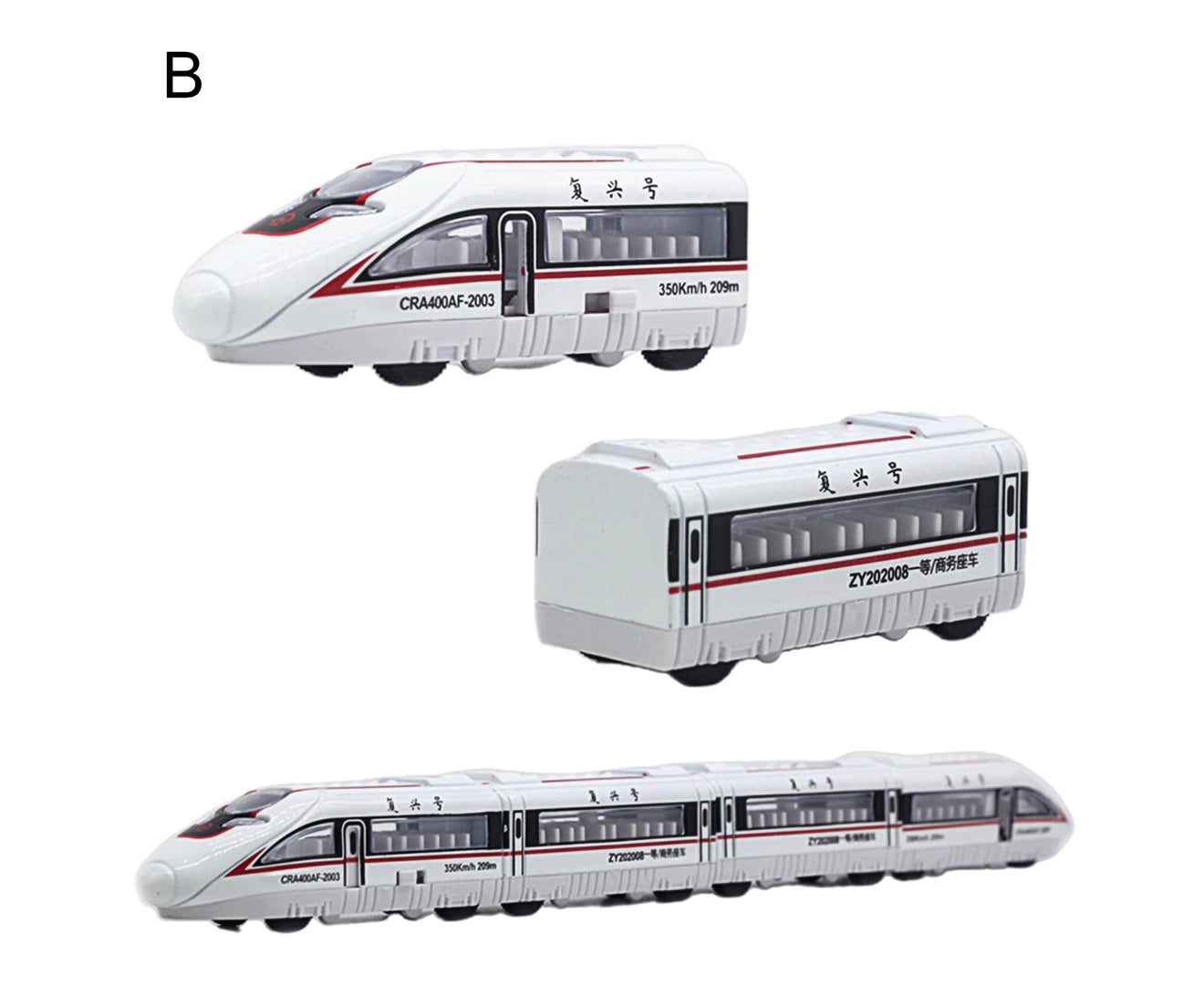 "4-Piece Magnetic Pull-Back Train Model Set - Perfect Gift for Train Enthusiasts!"