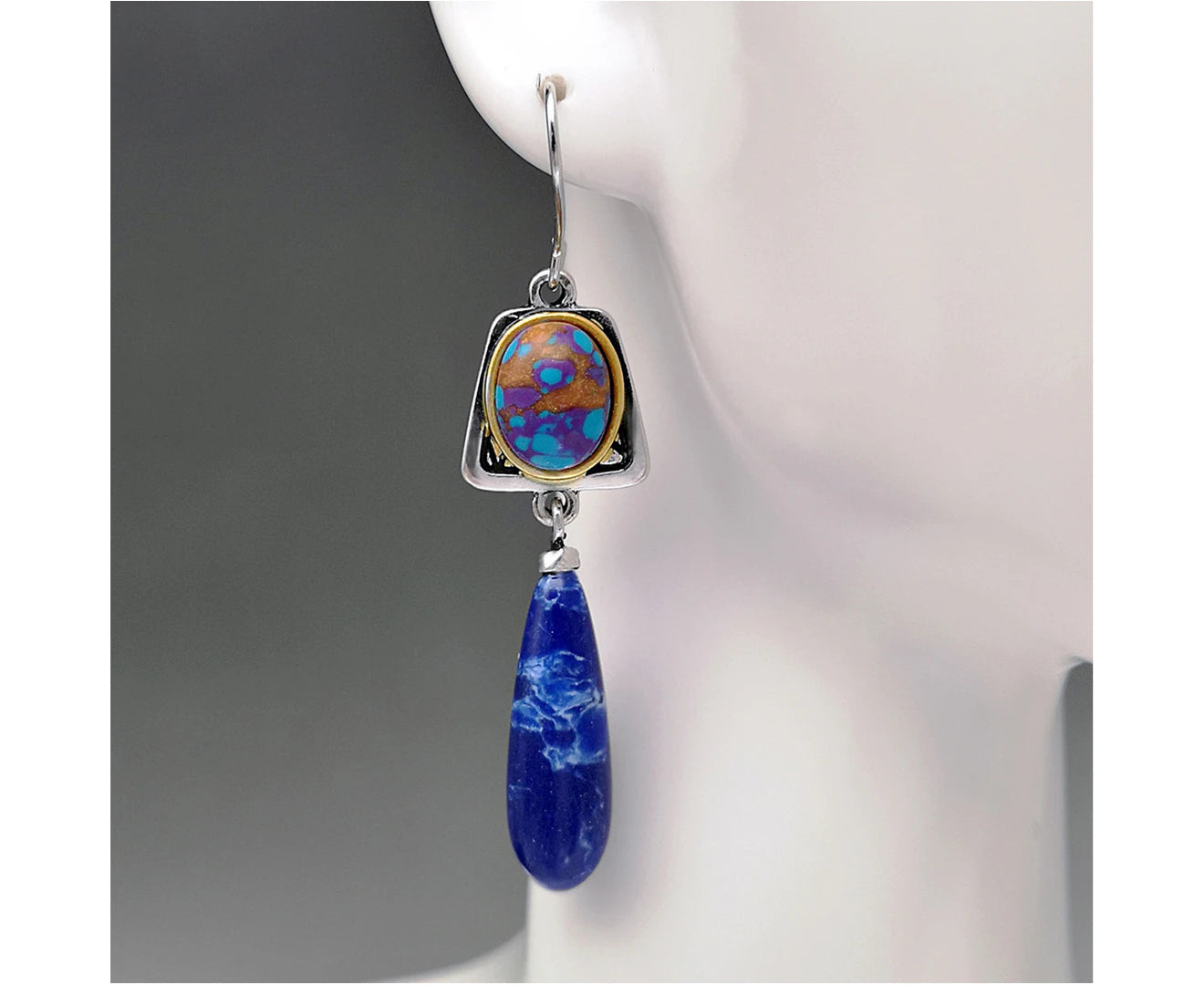 "Elegant Faux Blue Stone Hook Earrings - Lightweight All-Match Jewelry Perfect for Weddings"