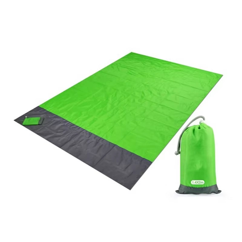 2X2.1M Waterproof Beach Blanket Portable Pocket Picnic Mat Outdoor Camping Mattress Sandproof Grounding Mat Beach Sleeping Pad