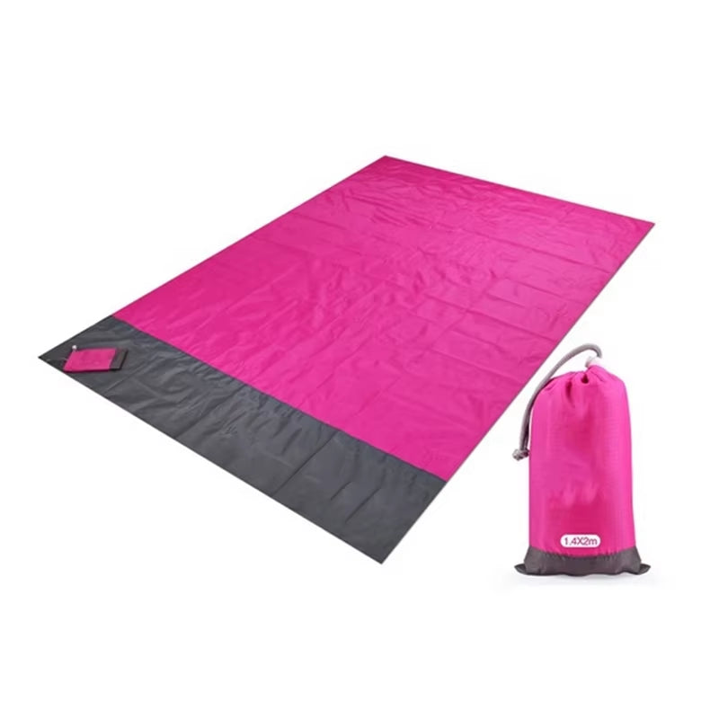 2X2.1M Waterproof Beach Blanket Portable Pocket Picnic Mat Outdoor Camping Mattress Sandproof Grounding Mat Beach Sleeping Pad