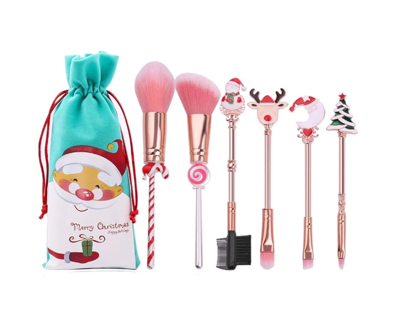 6Pcs/Set Christmas Makeup Brushes Set Stocking Fillers