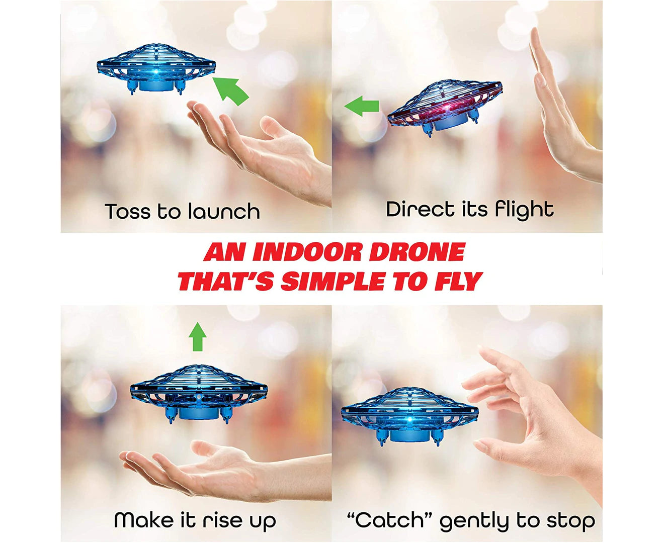 "Fun and Exciting Hand-Operated Mini Flying Drone Toy for Kids - Perfect for Boys and Girls (Red)"