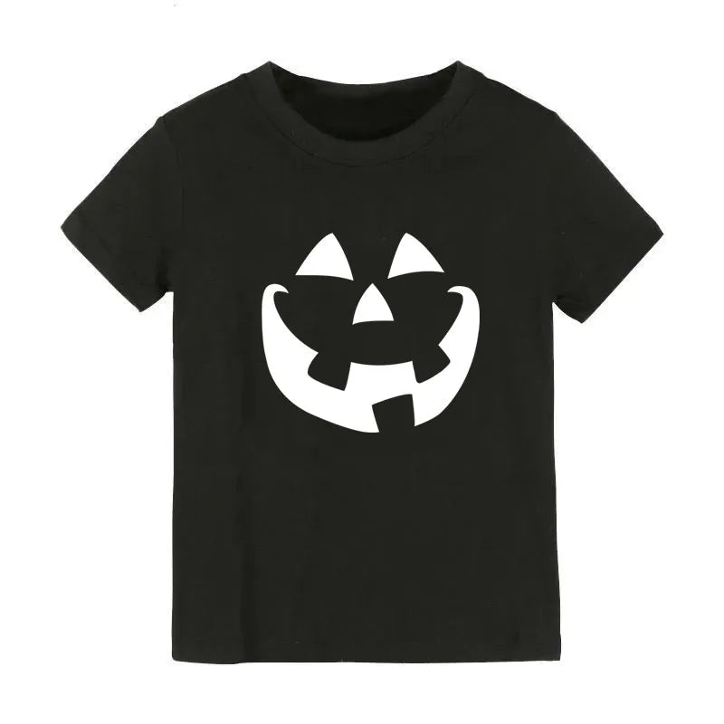 New 2021 Kids Halloween Costume 3D Skeleton Print Balck T-Shirts Cotton round Neck Casual T-Shirt Children'S Clothing 2T to 10Y