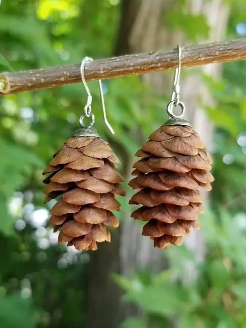 White Spruce Cone Earrings Real Pine Cone Earrings Forest Foraged Jewelry Real Botanical Earrings Nature Jewelry Foraged Art