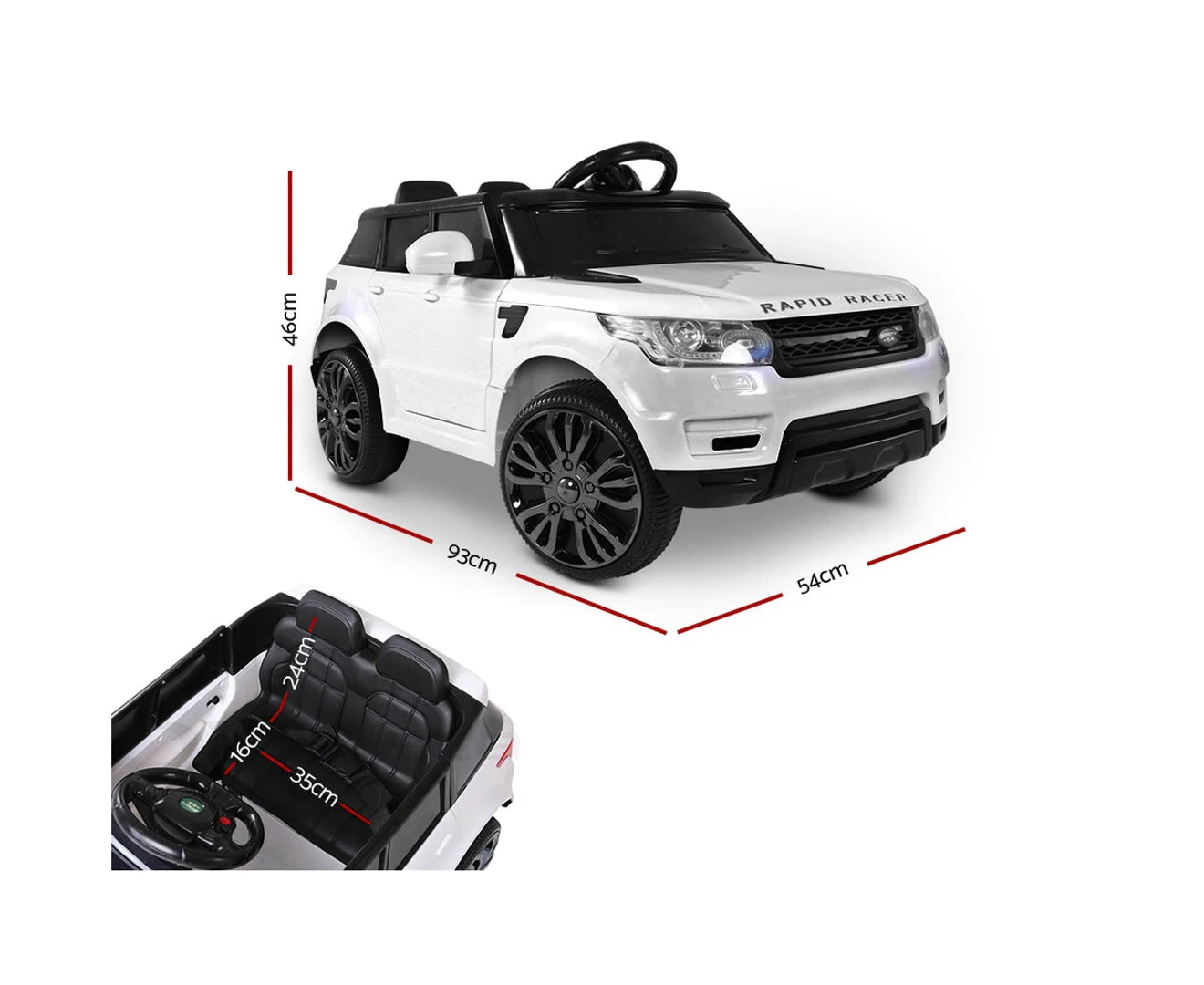 "Luxury Kids Electric Ride-On SUV - Remote-Controlled 12V Range Rover-Inspired Car in Classic White"