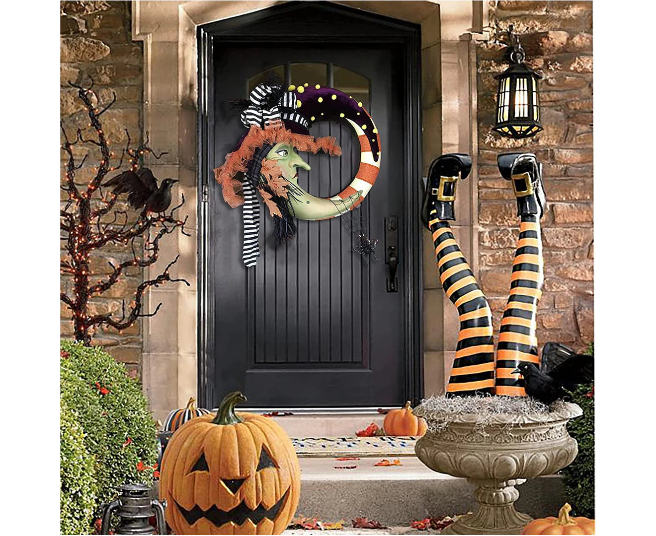 Halloween Spooky Wreath Halloween Horror Decoration Front Door Halloween Wreath Halloween Friendly Ghost Wreath Suitable as Door Decoration