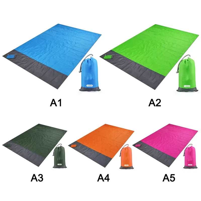 2X2.1M Waterproof Beach Blanket Portable Pocket Picnic Mat Outdoor Camping Mattress Sandproof Grounding Mat Beach Sleeping Pad