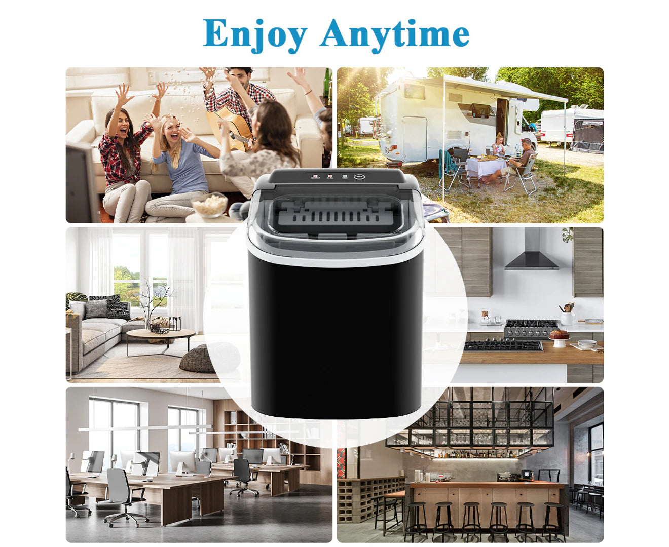 Portable Ice Maker Machine 12Kg/24H for Home Commercial