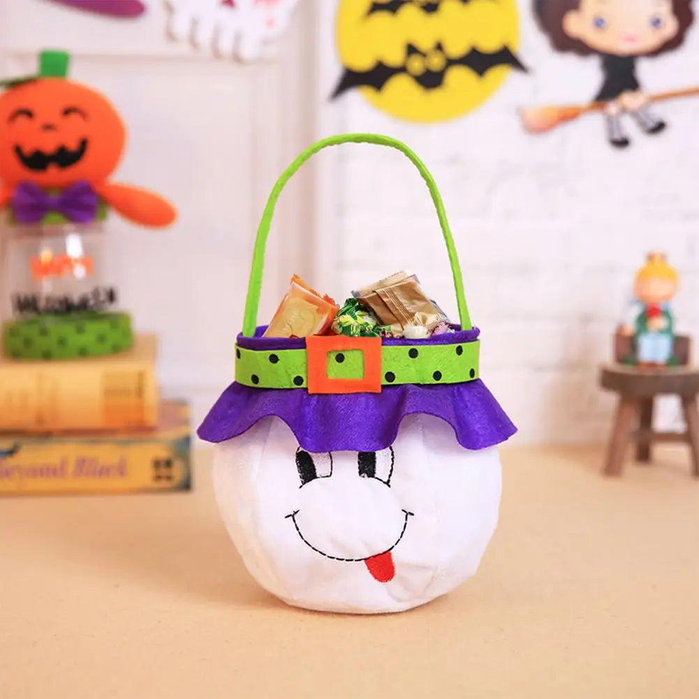 New Halloween Loot Party Kids Pumpkin Trick or Treat Tote Bags Candy Bag Halloween Candy Storage Bucket Portable Gift Basket