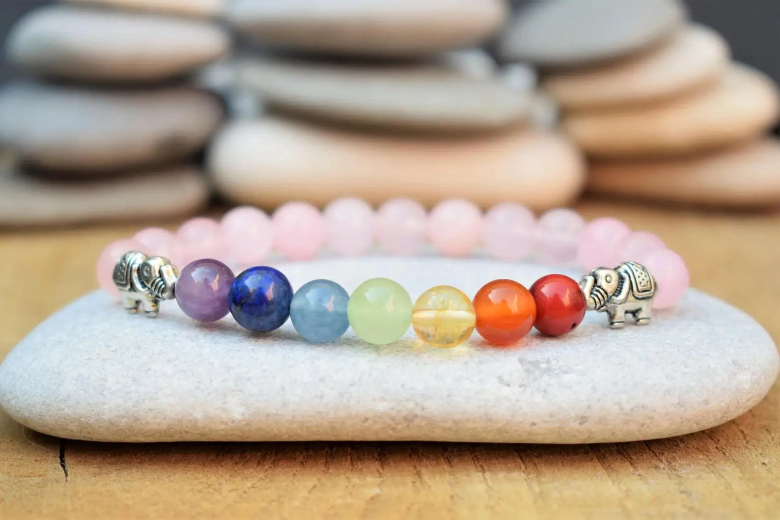 Elephant Bracelet Mala Bracelet Bead Bracelet Stone Jewelry Buddhism Bracelet Yoga Bracelet Fertility Bracelet