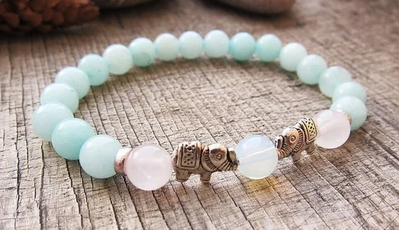 Elephant Bracelet Mala Bracelet Bead Bracelet Stone Jewelry Buddhism Bracelet Yoga Bracelet Fertility Bracelet