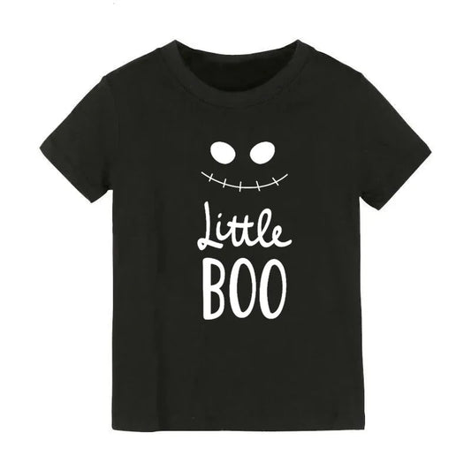 New 2021 Kids Halloween Costume 3D Skeleton Print Balck T-Shirts Cotton round Neck Casual T-Shirt Children'S Clothing 2T to 10Y