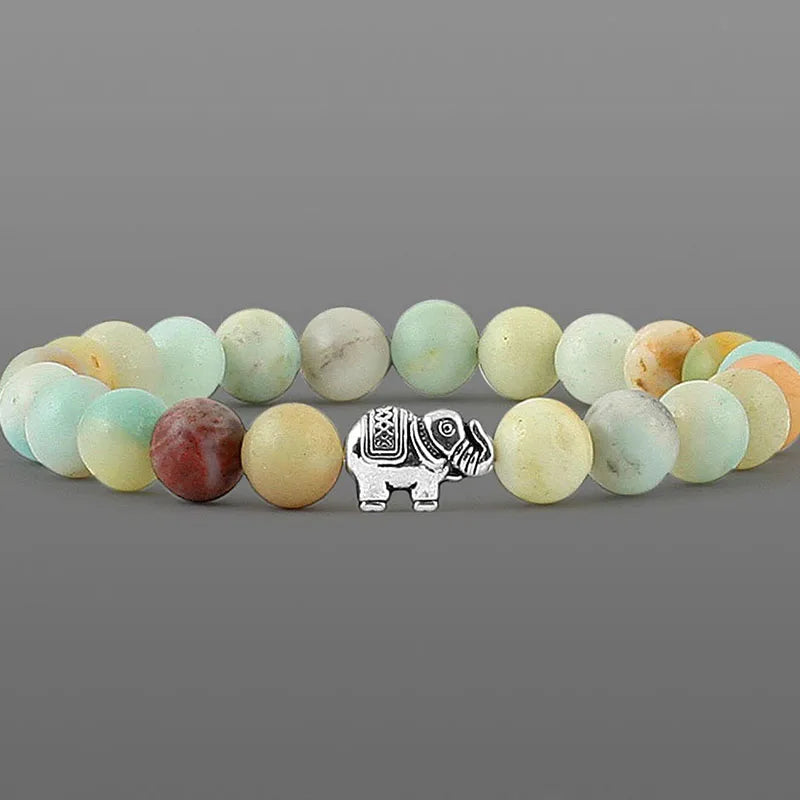 Elephant Bracelet Mala Bracelet Bead Bracelet Stone Jewelry Buddhism Bracelet Yoga Bracelet Fertility Bracelet