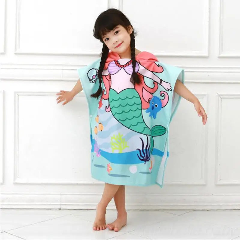 Cartoon Baby Bath Towel Microfiber Cotton Hooded Beach Towel Newborn Cape Towels Soft Poncho Kids Bathing Stuff Infant Washcloth