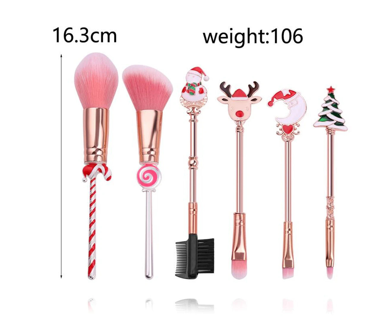 6Pcs/Set Christmas Makeup Brushes Set Stocking Fillers