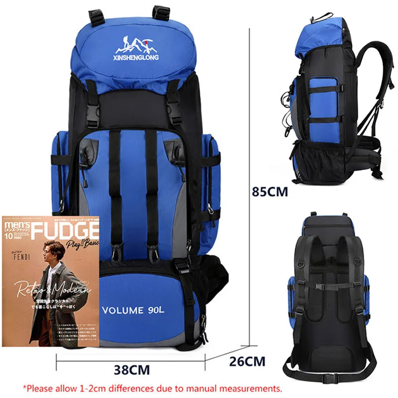 Maxi Capacity 90L Waterproof Hiking Backpack - Perfect for Camping, Trekking & Outdoor Adventures!