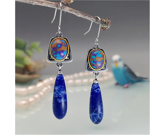 "Elegant Faux Blue Stone Hook Earrings - Lightweight All-Match Jewelry Perfect for Weddings"