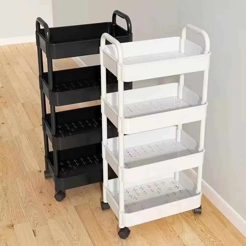 Multi-Layer Mobile Storage Cart for Kitchen, Bedroom, and Bathroom