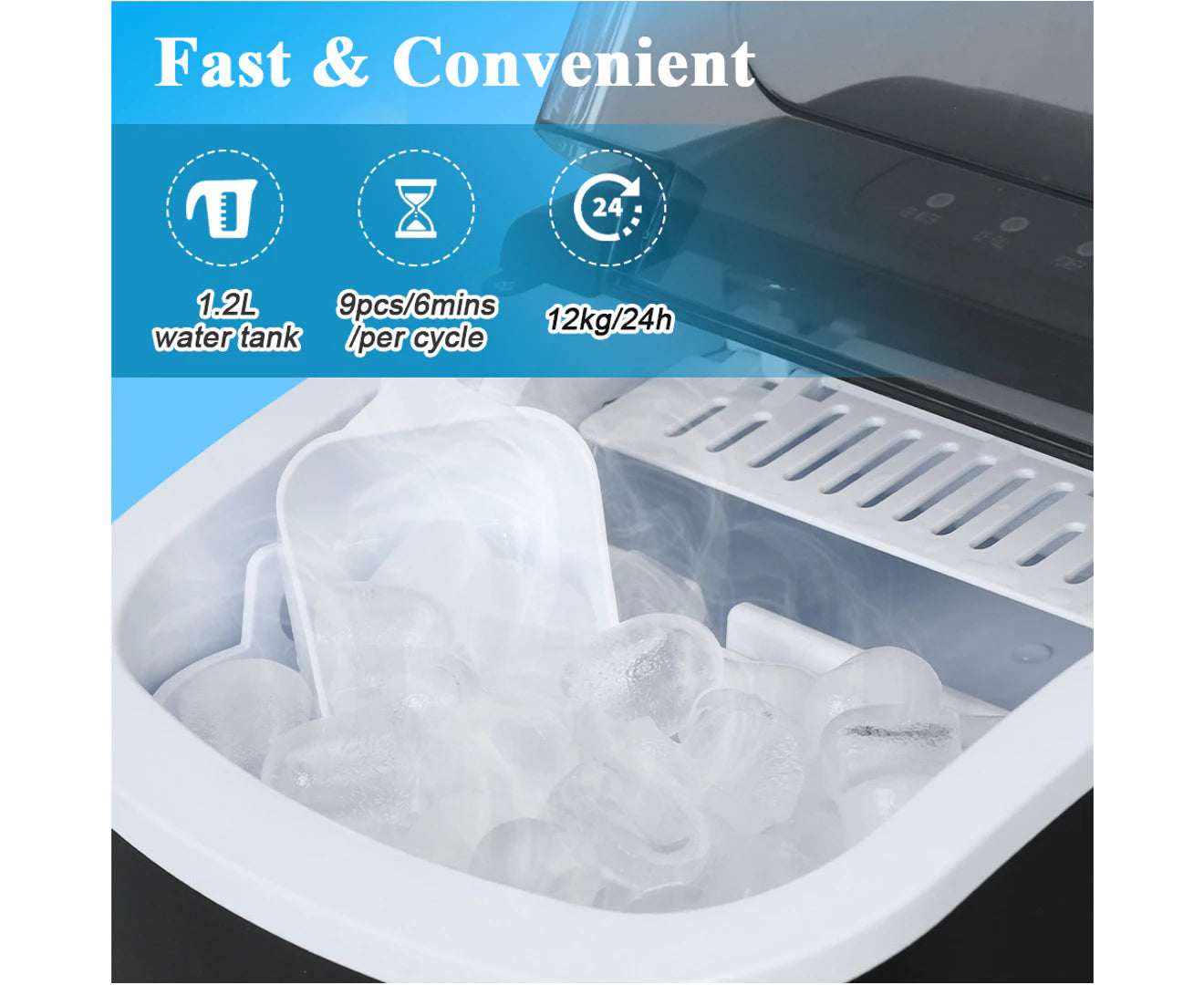 Portable Ice Maker Machine 12Kg/24H for Home Commercial