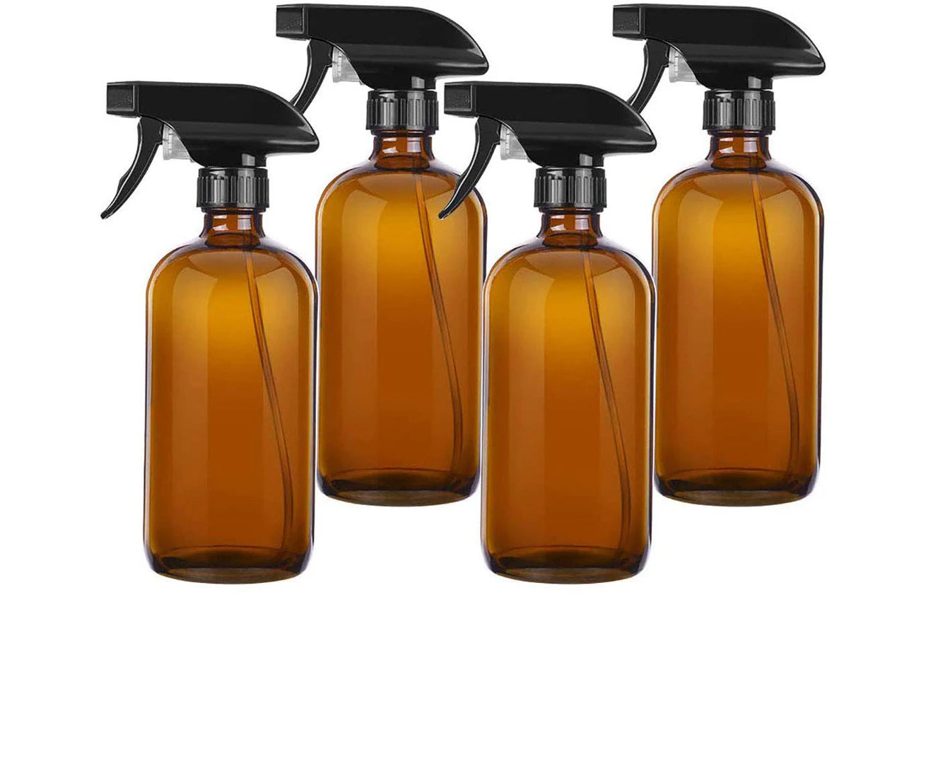 4Pcs-Brown 500Ml+Spray-Glass Spray Bottlespray Bottle Watering Can Adjustable 500Ml 4 Pieces Spray Head Reusable Plant Flower