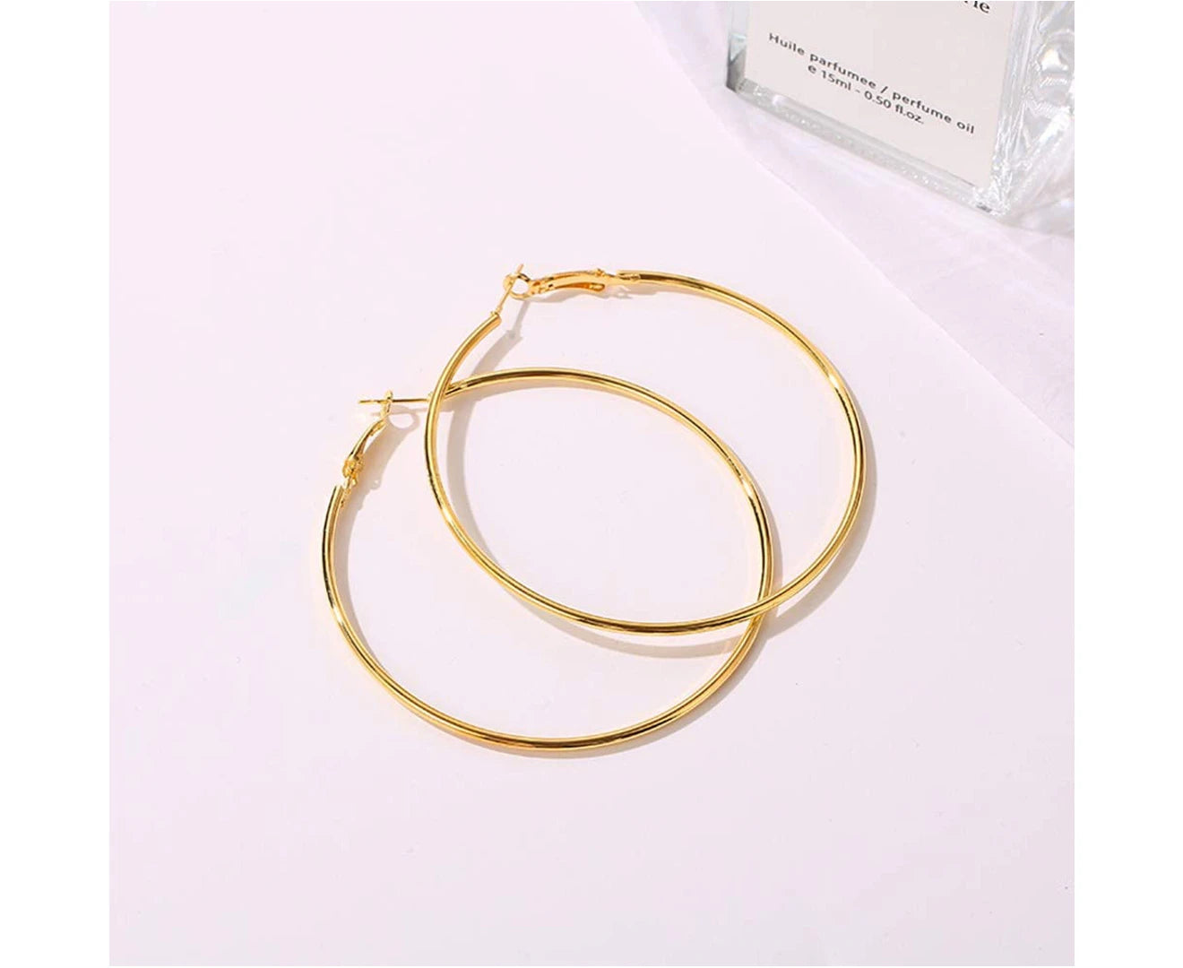 Cocadant 3 Pairs Big Hoop Earrings,Stainless Steel Hoop Earrings 14K Gold Plated Rose Gold Plated Silver for Women Girls Sensitive Ears(3 Colors Set)