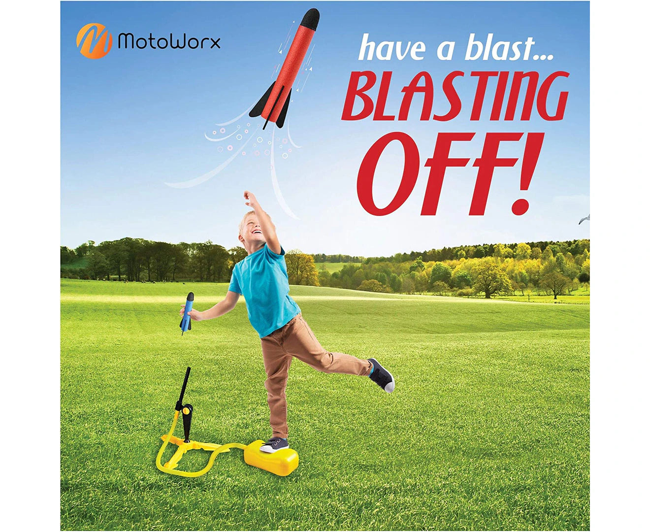 "High-Flying Fun: Kids' Toy Rocket Launcher – Launches Up to 100 Feet with 8 Colorful Foam Rockets!"