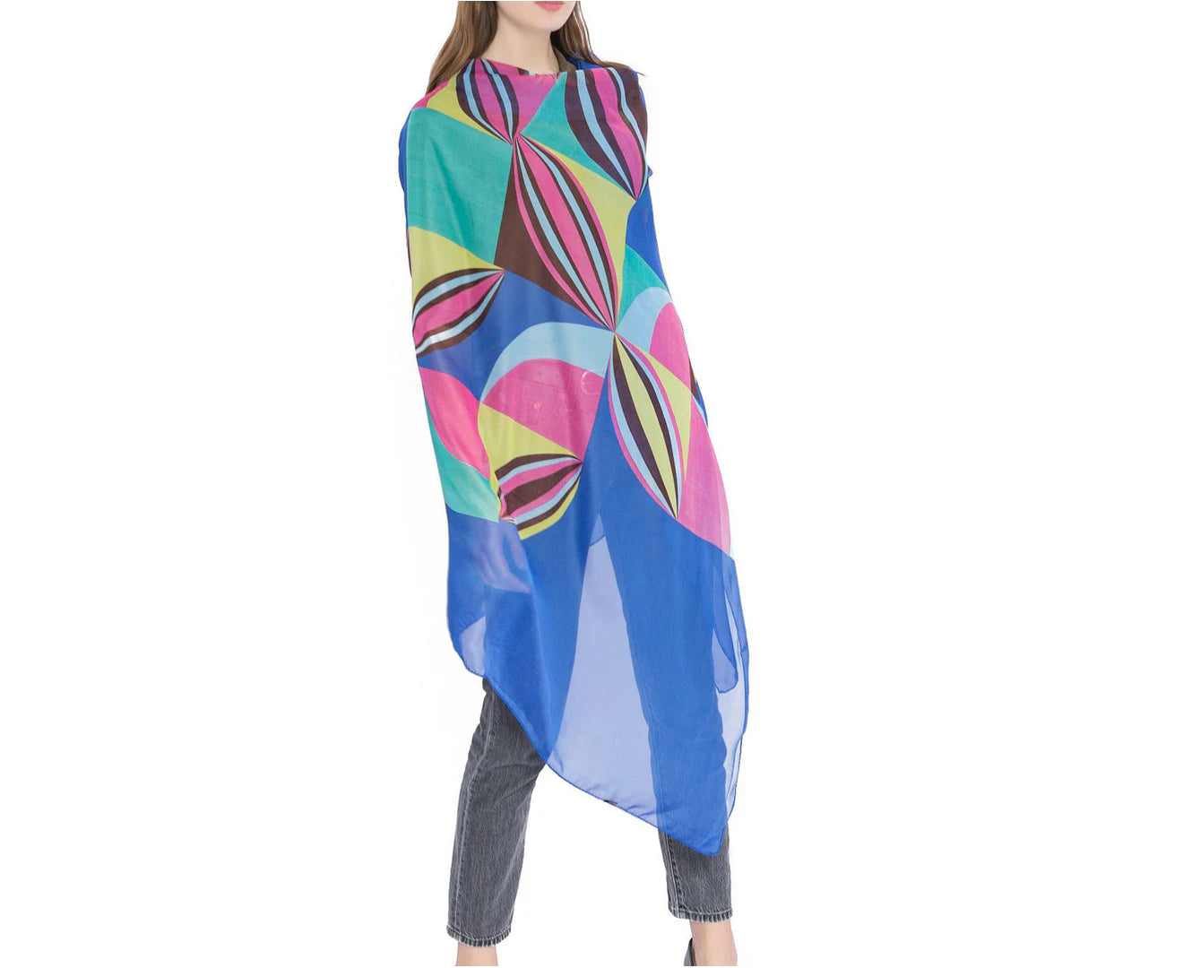 "Vibrant Multi-Functional Wrap Scarf - Stylish Sun-Proof Sarong Dress for Women"