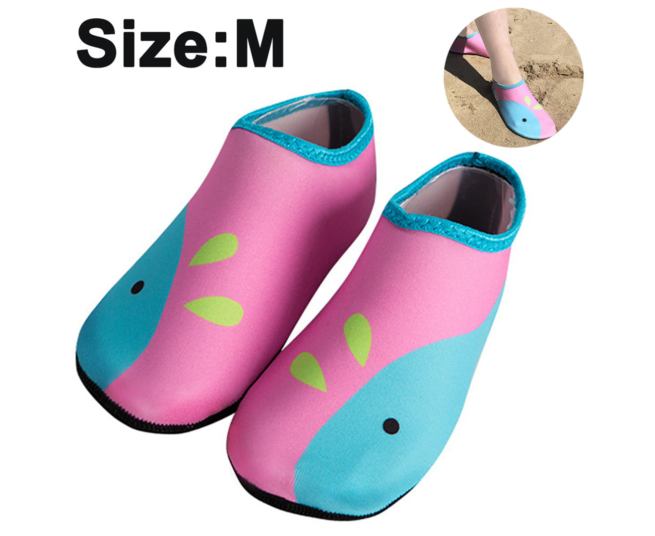 "Bright & Fun Kids Water Shoes - Non-Slip Quick Dry Socks for Toddlers in Blue & Pink!"