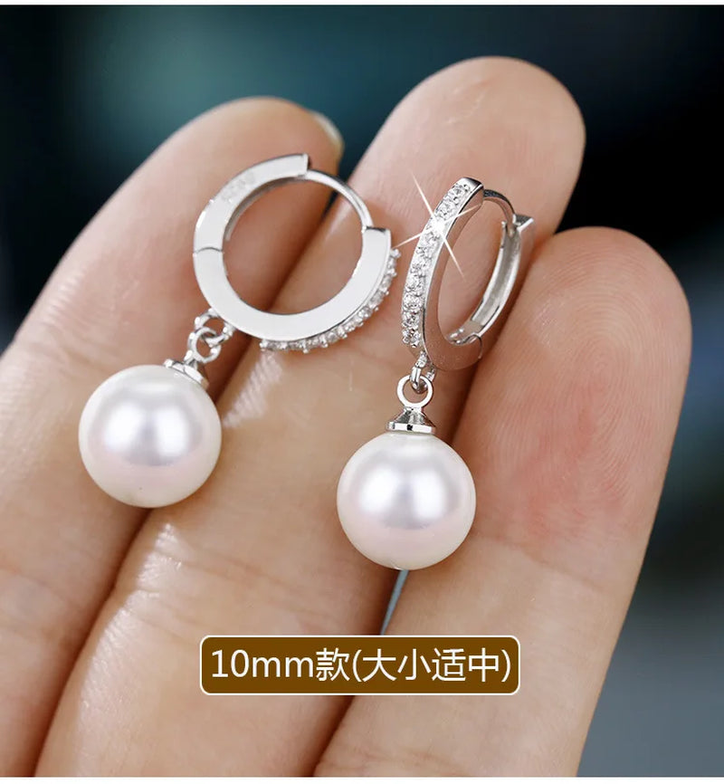 2020 Pearl Earrings Genuine Natural Freshwater Pearl 925 Sterling Silver Earrings Pearl Jewelry for Wemon Wedding Gift