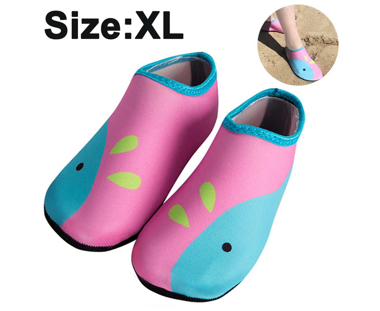 "Bright & Fun Kids Water Shoes - Non-Slip Quick Dry Socks for Toddlers in Blue & Pink!"