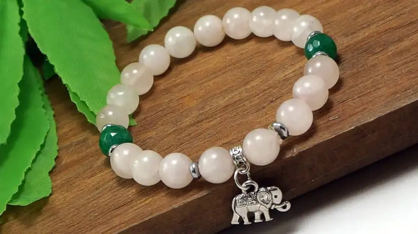 Elephant Bracelet Mala Bracelet Bead Bracelet Stone Jewelry Buddhism Bracelet Yoga Bracelet Fertility Bracelet