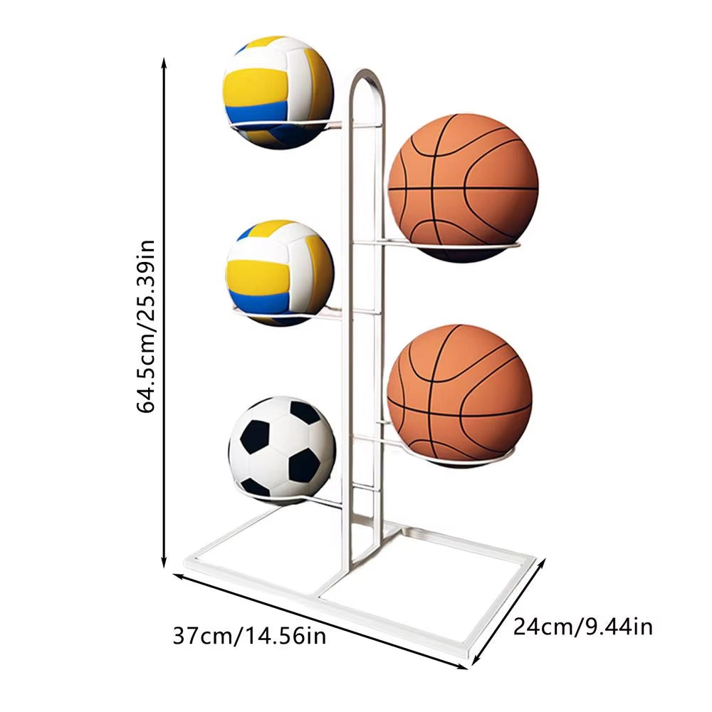 Indoor Kids Basketball Storage Rack - Versatile Ball Holder for Football, Volleyball & More! Perfect for Kindergartens!