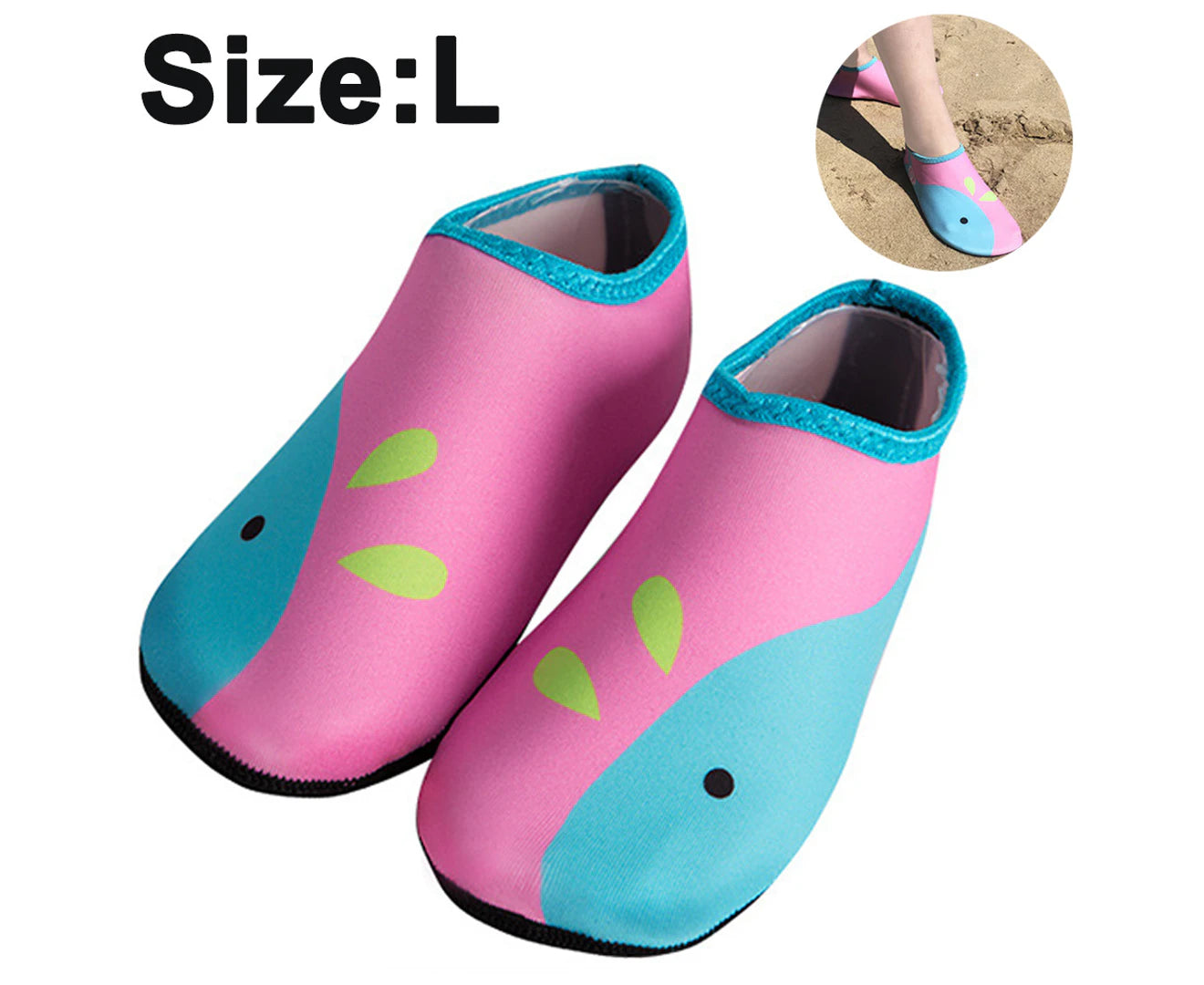 "Bright & Fun Kids Water Shoes - Non-Slip Quick Dry Socks for Toddlers in Blue & Pink!"