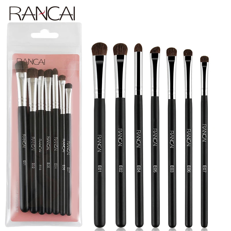 7Pcs Eyeshadow Brushes Set Natural Horse Pony Hair Cosmetics Blending Smudge Shader Makeup Brushes Beauty Cosmetics Kit