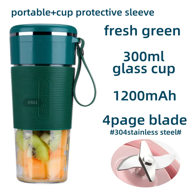 "Rechargeable Mini Portable Juicer - Wireless Smoothie Blender for Fresh Fruit Juice on the Go!"