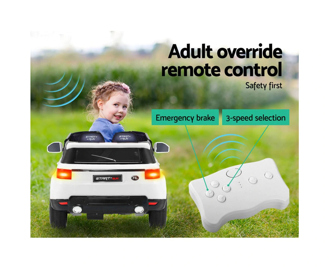 "Luxury Kids Electric Ride-On SUV - Remote-Controlled 12V Range Rover-Inspired Car in Classic White"